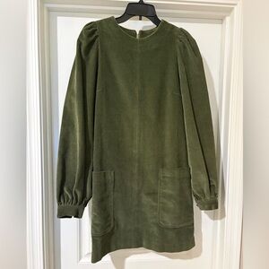 Ted Baker Olive Corduroy Long Sleeve Dress